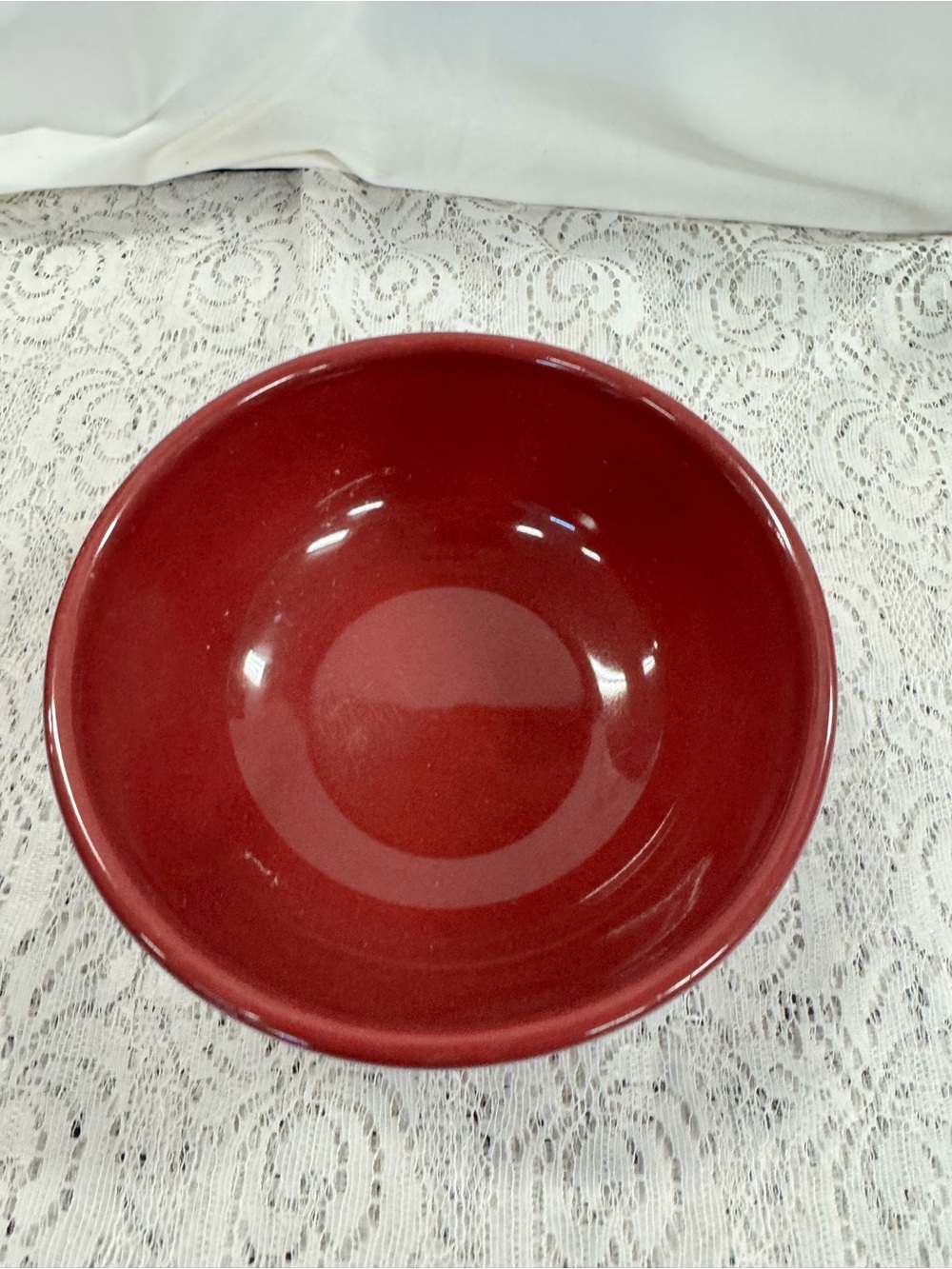 Longaberger Pottery Woven Traditions - Paprika Red Soup/Salad Bowl 5.75”